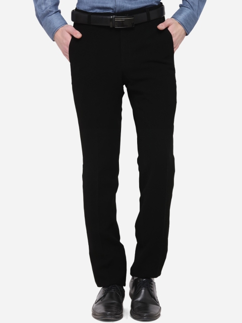 

JB STUDIO Men Black Slim Fit Solid Formal Trousers