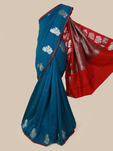 

Pothys Blue & Red Art Silk Woven Design Saree
