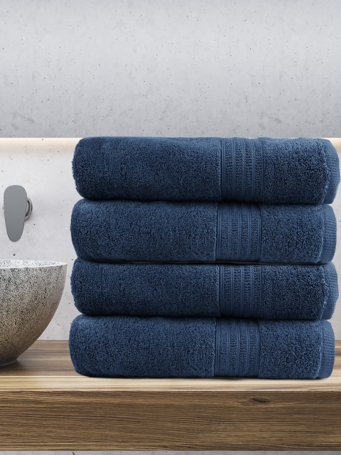 

Trident Unisex Turquoise Blue Solid 4 Piece Bath Towel Set