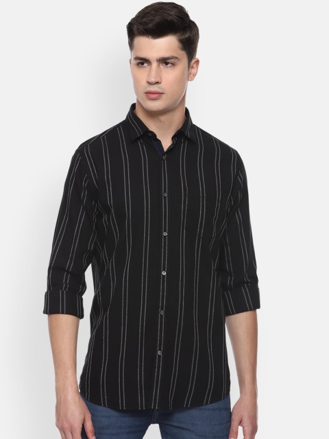 

Van Heusen Sport Men Black Slim Fit Striped Casual Shirt