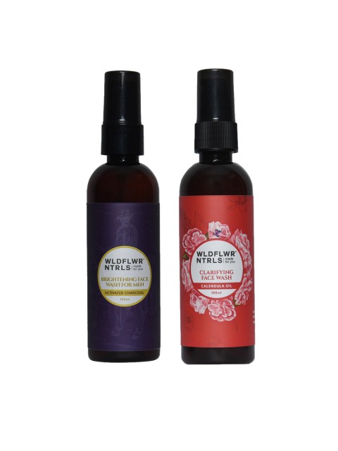 

Wildflower Naturals Set of 2 Brightening Face Wash + Clarifying Face Wash - 100 ml each, Multi