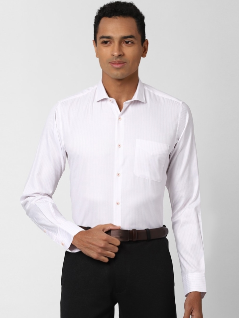 

Peter England Men White Regular Fit Striped Casual Cotton Shirt