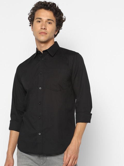 

FOREVER 21 Men Black Regular Fit Solid Casual Shirt