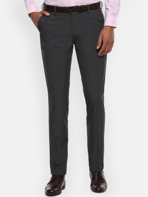 

Van Heusen Men Grey Slim Fit Solid Formal Trousers