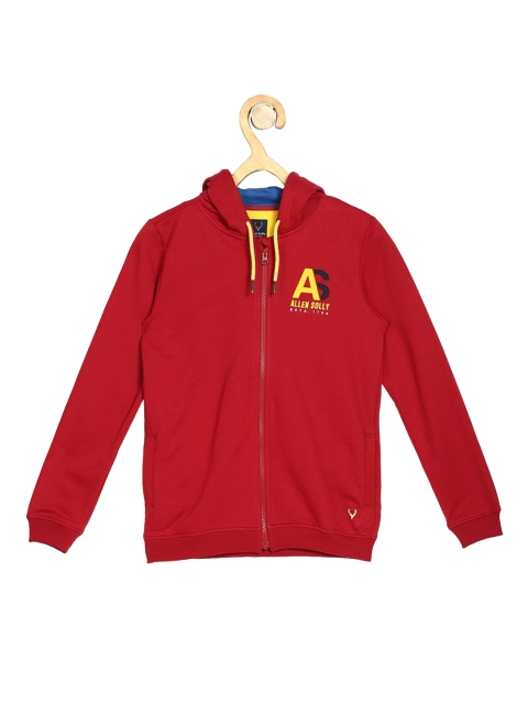 

Allen Solly Junior Boys Red Solid Hooded Sweatshirt