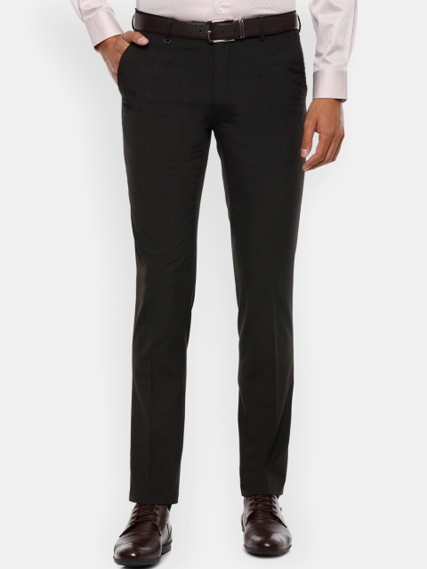 

Van Heusen Men Black Slim Fit Solid Formal Trousers