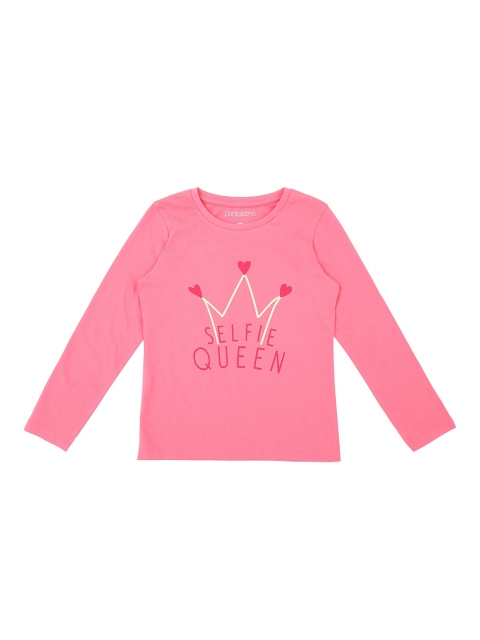

Pantaloons Junior Girls Pink Printed Round Neck T-shirt