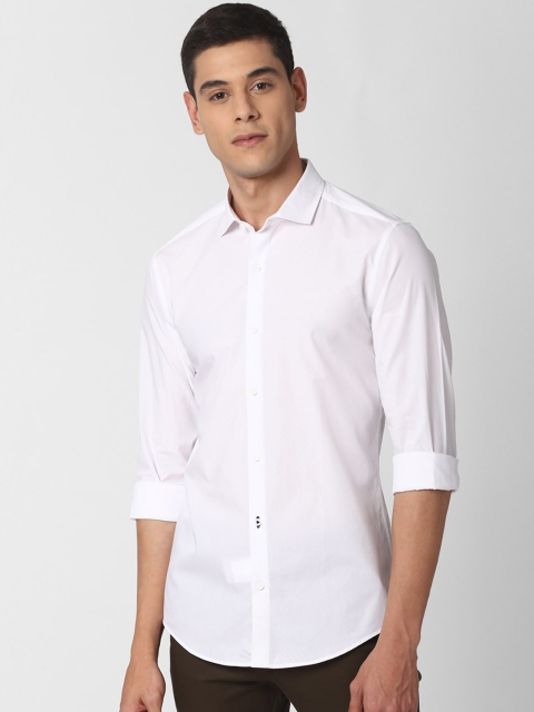 

Peter England Men White Slim Fit Solid Cotton Casual Shirt
