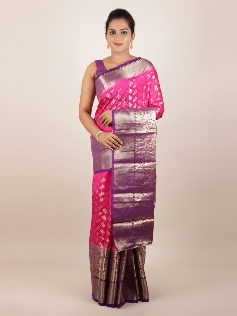 

Pothys Pink & Golden-Coloured Woven Design Pure Silk Saree