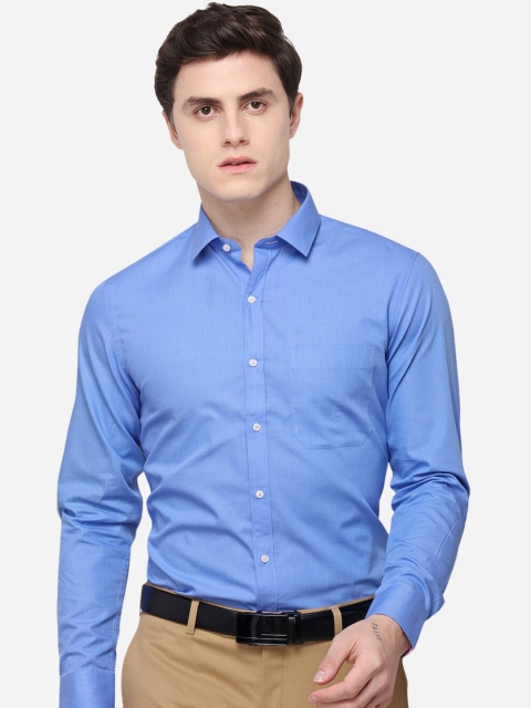

JADE BLUE Men Blue Slim Fit Solid Formal Cotton Shirt