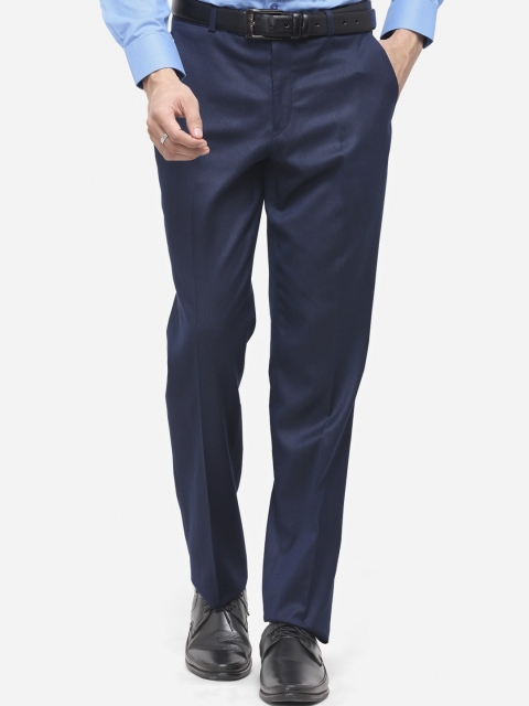

Greenfibre Men Navy Blue Regular Fit Solid Formal Trousers