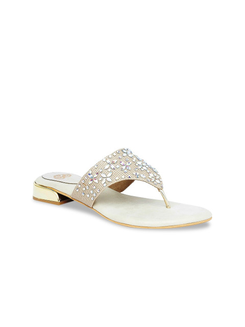 

Sole To Soul Women Gold Embellished Block Heels