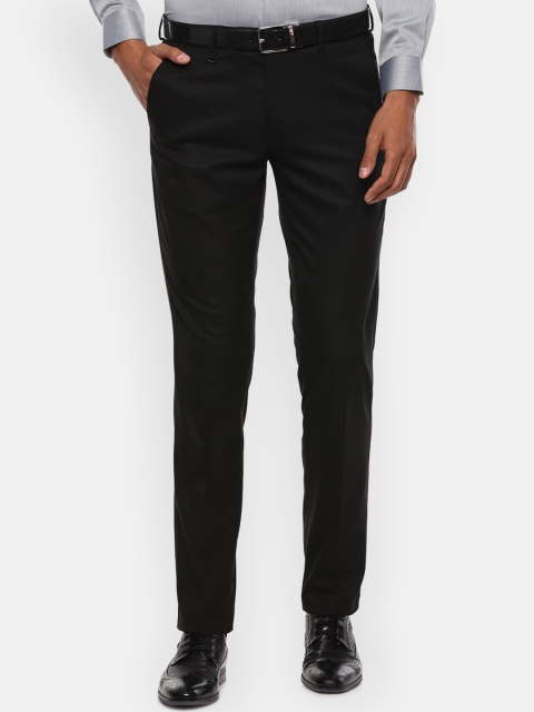 

Van Heusen Men Black Slim Fit Solid Formal Trousers