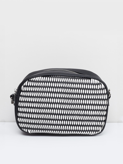 

max Black Textured Sling Bag