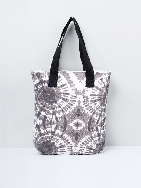 

max Grey & White Printed Tote Bag