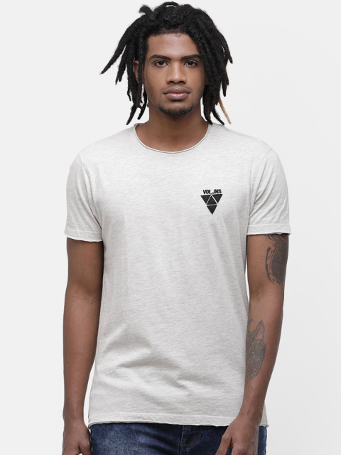 

Voi Jeans Men Grey Melange Solid Round Neck T-shirt