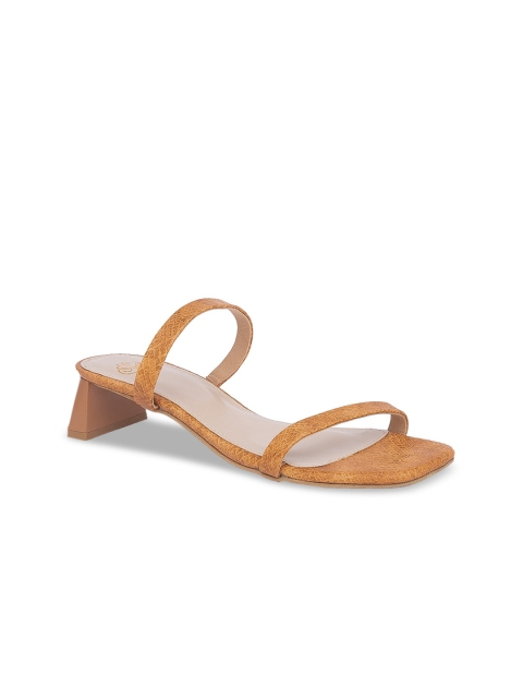 

Sole To Soul Women Tan Brown Solid Block Heels