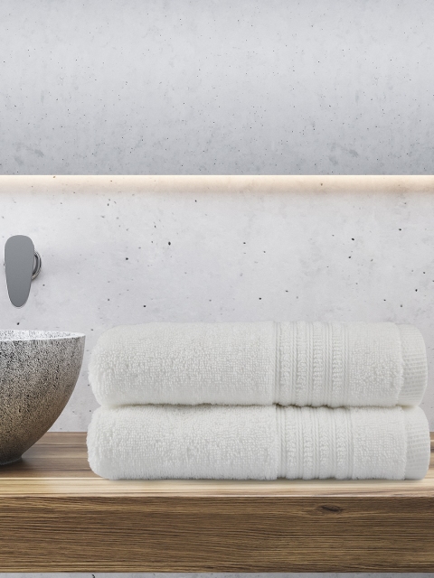 

Trident White 2 Pcs Solid 550 GSM Bath Towel Set