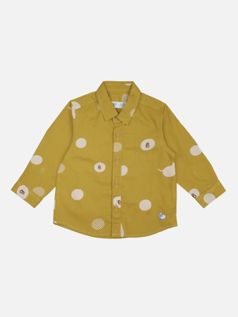

ZERO THREE Boys Green Regular Fit Printed Casual Shirt