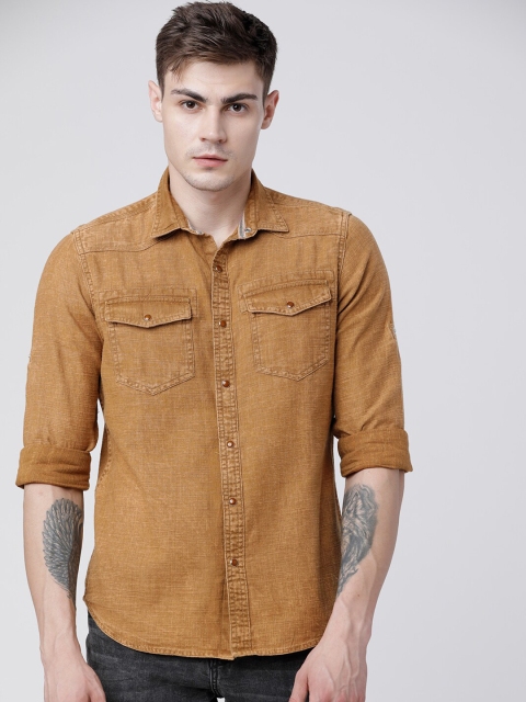 

Ecko Unltd Men Khaki Slim Fit Solid Casual Shirt