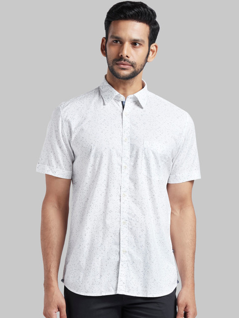 

Parx Men Blue Slim Fit Printed Casual Shirt