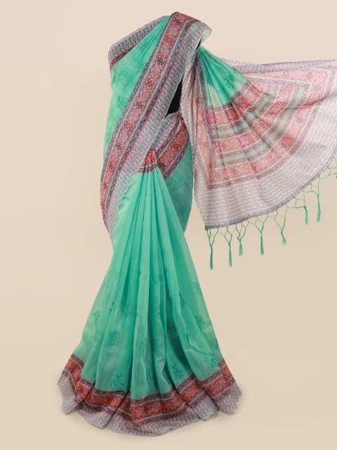 

Pothys Green Woven Design Cotton Blend Saree