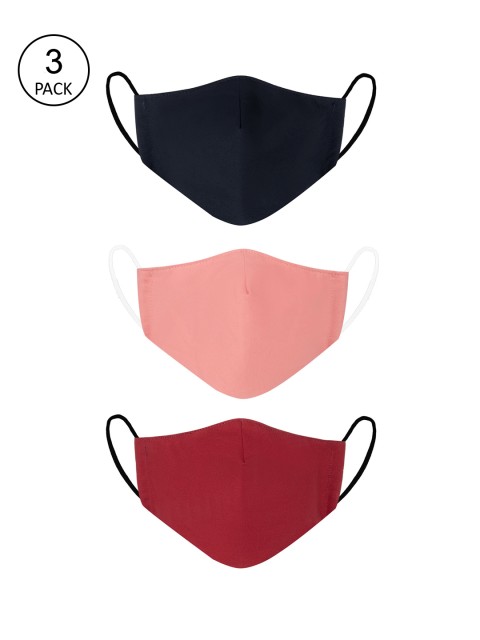 

VEA Kids Pack of 3 Solid 3-Ply Reusable Protective Outdoor Masks, Red