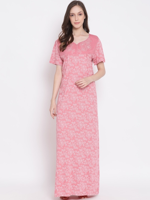 

Kanvin Pink & White Printed Nightdress