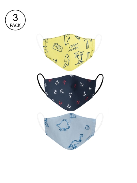 

VEA Kids Pack Of 3 Printed 3-Ply Reusable 5 Layered Protective Outdoor Masks, Multi