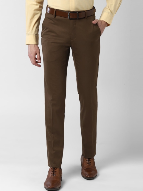 

Peter England Men Brown Slim Fit Solid Formal Trousers