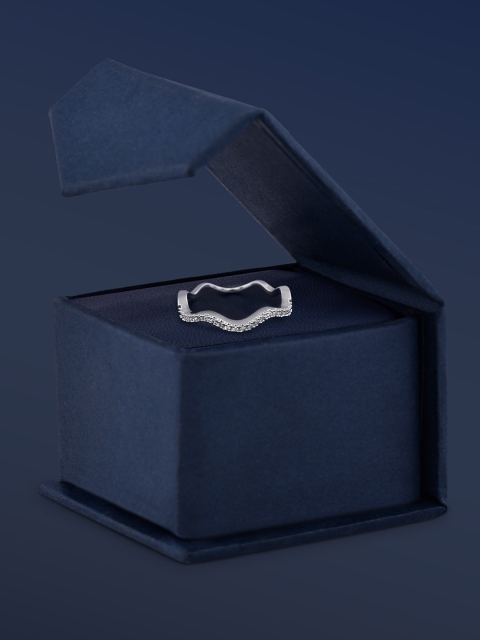 

Amavi Silver-Plated White AD-Studded Finger Ring