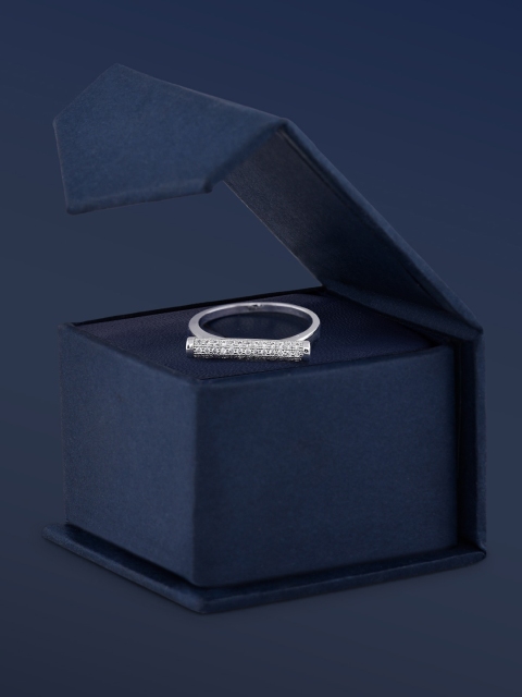 

Amavi Silver-Plated White AD-Studded Finger Ring