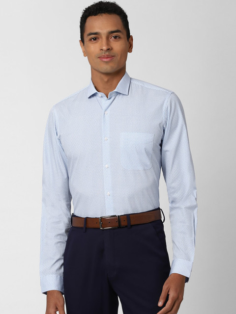 

Peter England Men Blue & Off-White Slim Fit Printed Casual Shirt