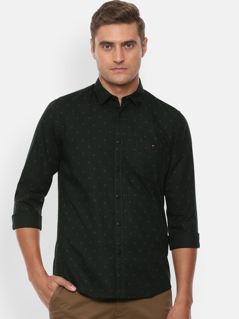 

Louis Philippe Jeans Men Green Slim Fit Printed Casual Shirt