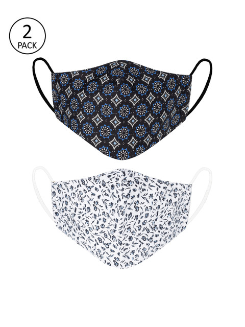 

VEA Unisex Pack Of 2 Printed 3-Ply Reusable Protective Outdoor Masks, Blue