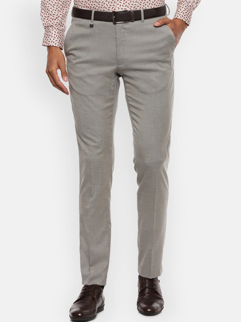 

Van Heusen Men Grey Slim Fit Solid Formal Trousers