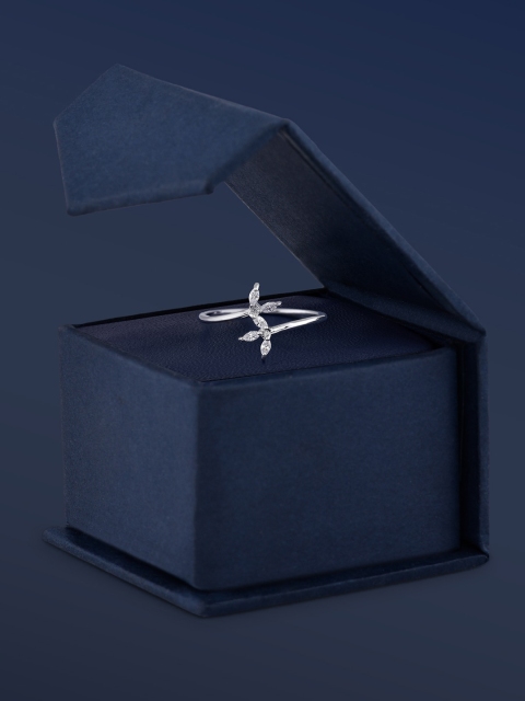 

Amavi Silver-Plated AD-Studded Finger Ring