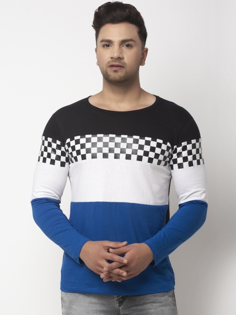 

KATSO Men Blue Colourblocked Round Neck T-shirt