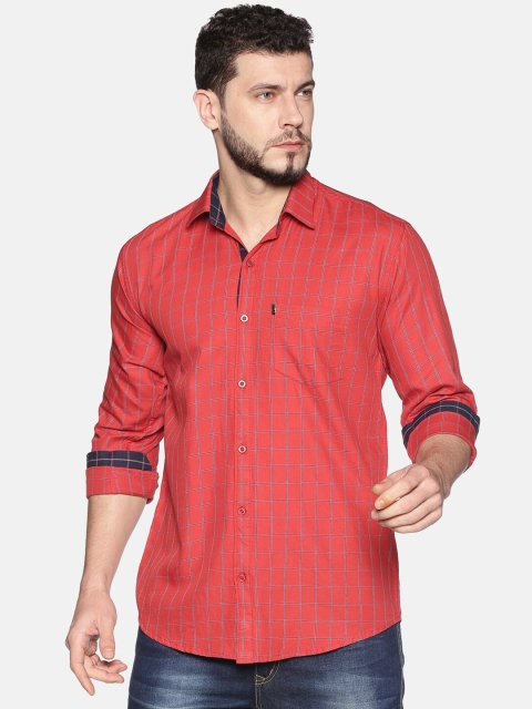 

LEVIZO Men Rose Regular Fit Checked Casual Shirt