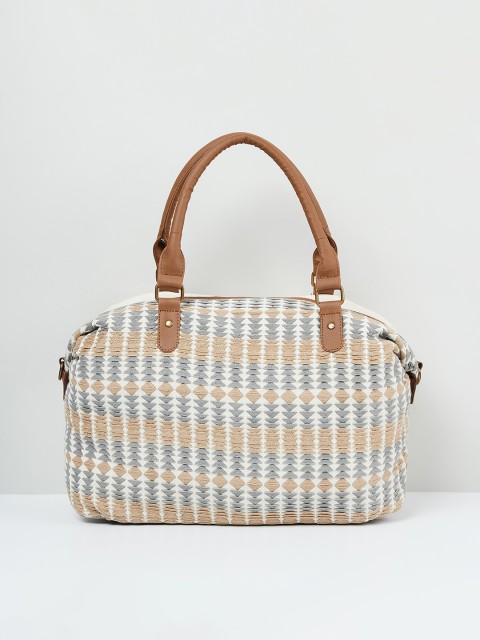 

max Off-White Striped Handheld Bag