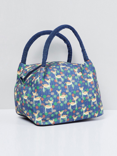 

max Blue & Yellow Printed Handheld Bag