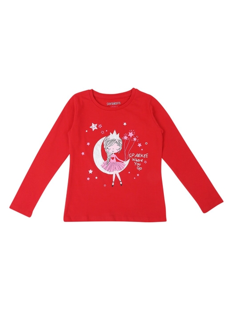 

Pantaloons Junior Girls Red Printed Round Neck T-shirt