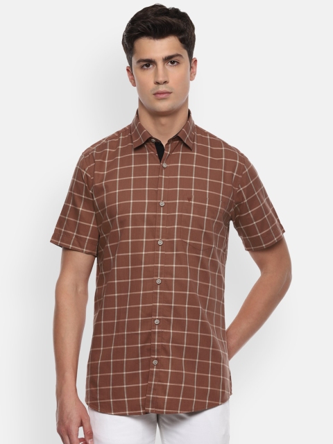 

Van Heusen Sport Men Brown Slim Fit Checked Casual Cotton Shirt