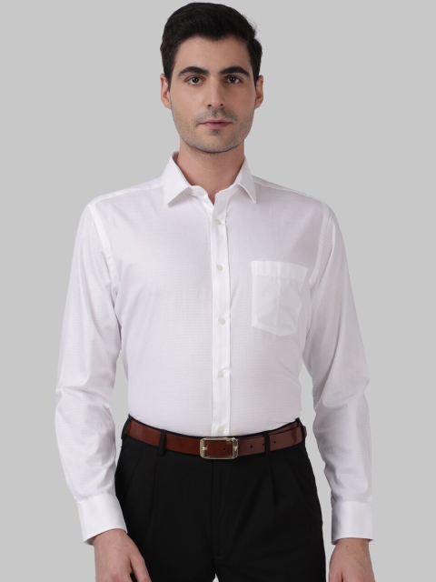 

Park Avenue Men White Regular Fit Self Design Casual Shirt