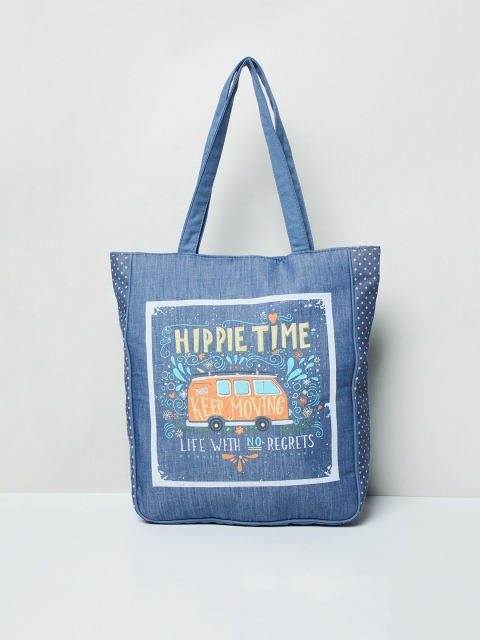 

max Blue Printed Tote Bag