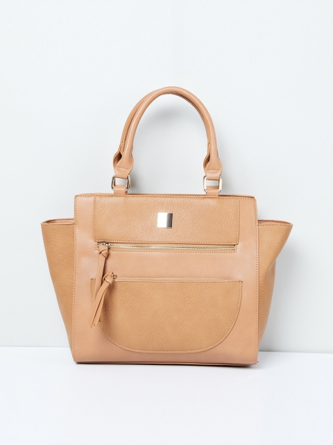 

max Tan Brown Solid Handheld Bag