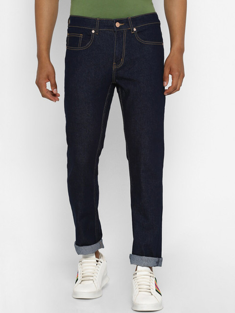 

FOREVER 21 Men Blue Regular Fit Mid-Rise Clean Look Jeans