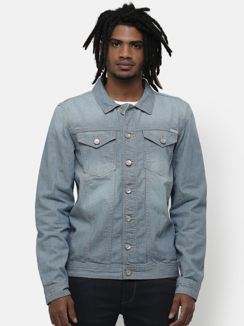 

Voi Jeans Men Blue Solid Denim Jacket