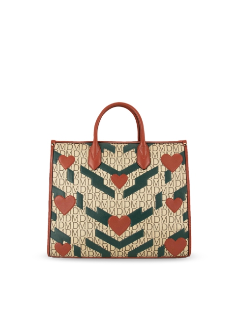 

Da Milano Beige Monogram Printed Leather Handheld Bag