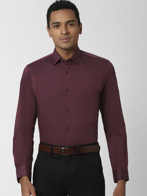 

Peter England Men Maroon Slim Fit Striped Formal Shirt